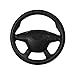 Stitch Steering Wheel Cover - Universal Microfiber Leather DIY Sew On Steering Wheel Covers Wrap B (Black)