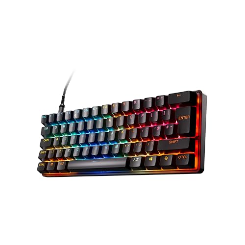 SteelSeries Apex Pro Mini Gen 3 Gaming Tastatur 60 Prozent - Hall Effect Switches OmniPoint 3.0 - Anpassbarer Auslösebereich - GG Quickset - Rapid Tri