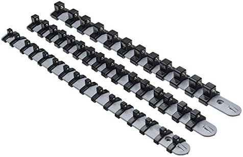 Accurate Tool Accessories Set Socket Holder Set, 3Pcs 1/4 3/8 1/2 Inch Socket Tray Rail Rack Holder Storage Organizer Shelf Stand