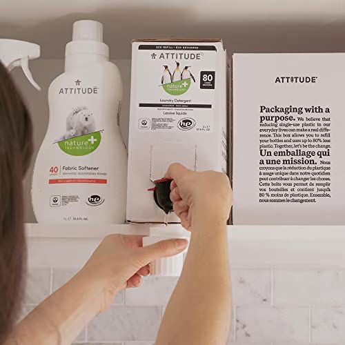 ATTITUDE Laundry Detergent, Plant and MineralBased Formula, He, Vegan