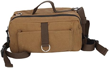 SinoWare Canvas Dog Backpack Rucksack Saddlebags for Medium &amp; Large Dog Light Coffee