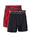 Under Armour Boys' Original Series Boxer Shorts 2-Pack, Black (001)/Red, Youth Medium