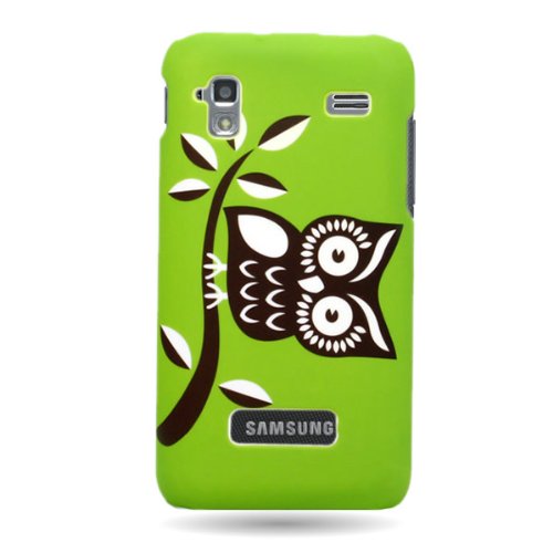 CoverON® GREEN Hard Snap-On Cover Case with BLACK WHITE OWL Design for SAMSUNG I927 CAPTIVATE GLIDE With PRY- Triangle Case Removal Tool [WCG1030]