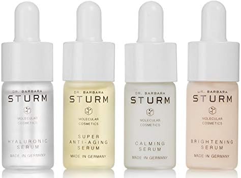 Dr Barbara Sturm Serum Set Includes Four Serums For Face Care - Anti-Aging Serum, Calming Serum, Hyaluronic Serum and Brightening Serum - 0.33 Fl Oz / 10 Ml Each