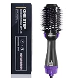 Hot Air Brush, econoLED Hair Dryer Brush, Hair Straightener Brush, One Step Hair Dryer 4-IN-1 Hot Air Spin Brush for Straightening,Curling,Salon Negative Ionic Electric Blow Dryer Straightener Curling