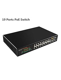 Conmutador PoE de 16 puertos de InteTrend, conmutador inteligente a través de Ethernet no administrado con 2 puertos de enlace ascendente Gigabit y 1 puerto SFP   Metal   Construido en 200W de potencia   Escritorio y montaje en rack   IEEE 802.3at   af