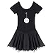Arshiner Girls' Dance Leotard Ruffle Sleeve (130(Age for 5-6Y), Black(FBA)) Black(fba) 13(Age for 5-6Y)