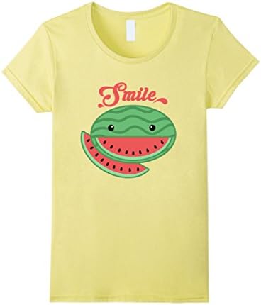 Women's Smile Watermelon Cheerful Positive Caring Summertime T-Shirt Medium Lemon