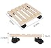 Tosnail Pine Wood Square Plant Dolly / Caddy Plant Stand with Roller, 10