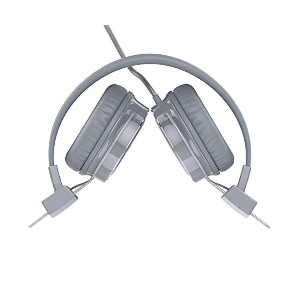 Baseman-Wired-Foldable-Headphones-with-Mic-Stereo-Heavy-Bass-On-Ear-Headset-for-iPhone-Cell-Phones-Laptop-Tablet-Mp4-Mp3-Macbook-PC-Grey BASEMAN Wired Headphones with Microphone - Foldable Wired On-Ear Headphones for Laptops Computer Cellphone Tablet…