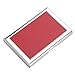 HONB Aluminum Wallet Credit Card Holder RFID Blocking Card Case Women Men (Red Leather)