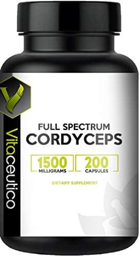 Full Spectrum CORDYCEPS -1500mg per Serving x 100 Servings - by VITACEUTICO - Supports Immune System,Vascular Health,Free Radicals,Vascular Function