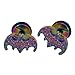 Stainless Steel Mens Womens Batman Pattern Stud Earrings Bonnie (Colorful Matte Surface)