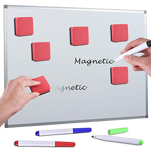 image for SIQUK 36 Packs Whiteboard Eraser Magnetic White Board Dry Eraser Red C