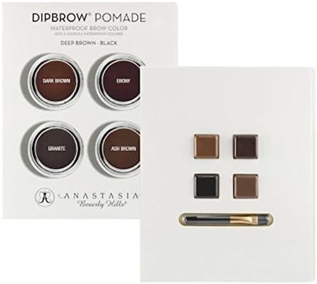 DipBrow Pomade~ Waterproof Brow Color Sample Card~ Dark Brown, Ebony, Granite, Ash Brown~