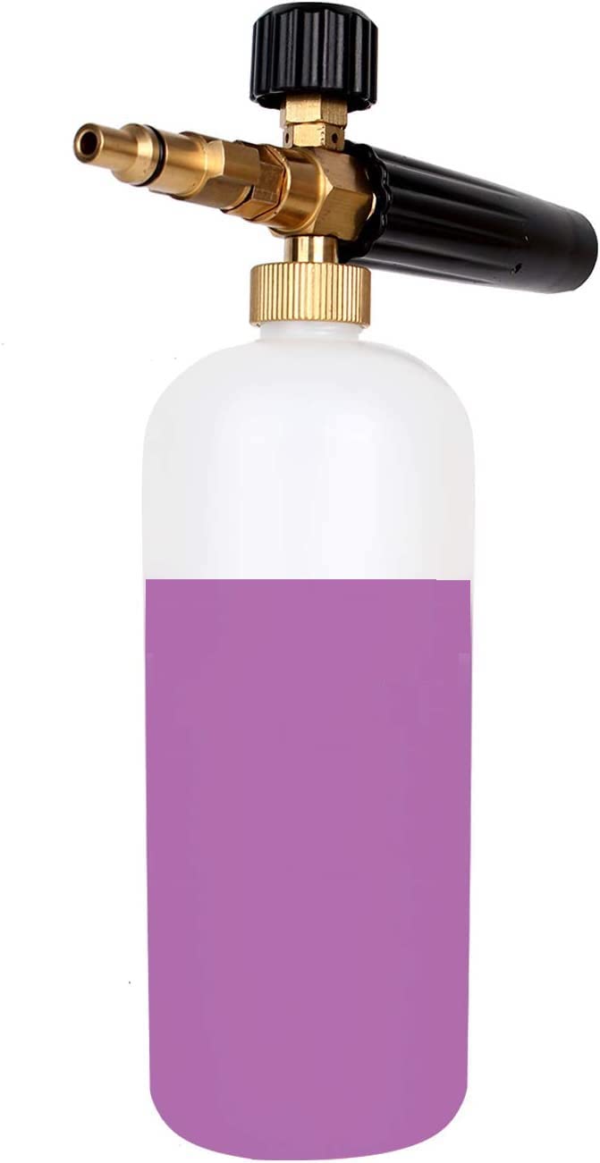 YUET Snow Foam Lance Compatible with LAVOR/Parkside/Spear and Jackson Pressure Washer,Adjustable Sprayer Car Washer Nozzle Foam Cannon, Soap Dispenser 1L Bottle