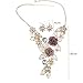 SANITRO Women's Vintage Flower Rose Gold Necklace Statement Earrings Jewelry Set