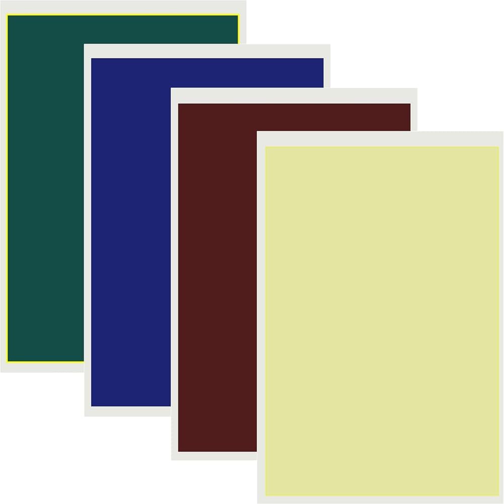 Acbmveen 4Pieces Coloful Engraving Marking Paper 39x27CM Engraving Color Paper Marking Paper for Ceramics Glass Metal