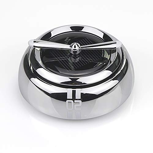 QBUC Car Air Freshener Solar Energy Rotating Cologne Car Aromatherapy Diffuser Interior Decoration Accessories Essential Oil Diffuser for Car Home(B-Silver)