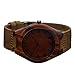 Zeiger Mens Wooden Bamboo Watch with Crazy Horse Leather Strap Quartz Analog Casual Vintage Watches Wood ( Wal Walnut)