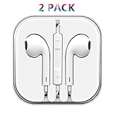 Earphones,2-Pack iPhone Earbuds Stereo Earphones with Microphone Headphones with Mic and Remote Control Earbuds for Apple iPhone 6s 6 Plus 5s 5 5c 4s 4 SE Galaxy S8 S7 S6 IOS 7 8 Android Earbuds