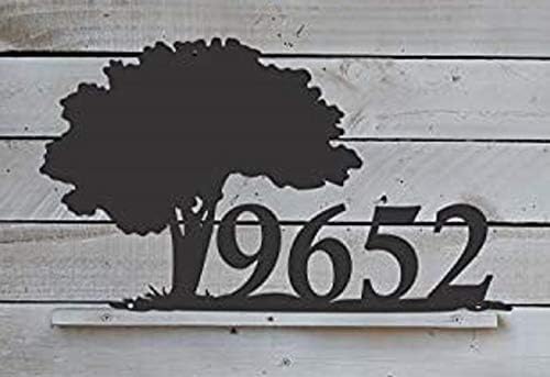 Address Signs - Decorative Oak Tree Address Plaque, House Number, Metal Address Number, Number Sign, Mailbox Number, Metal Sign, Door Sign, HN1190