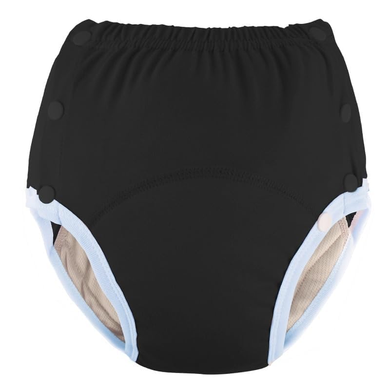 Photo 1 of Cotton Incontinence Pants for Adults: Washable, Breathable, Adjustable Leak-Proof Underwear for Elderly (Black, XL)