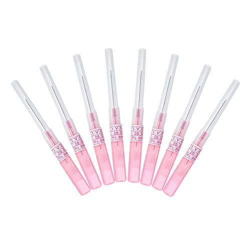 JieyueJewelry 8 Pack Piercing Needles Surgical Steel IV Catheter Needles Fits for Ear Nose Lip Tongue Belly Nipple Tattoo Body Piercing Needles Supply (20 Gauge)