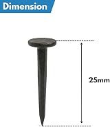 SISI UK Carpet & Upholstery Tacks 25mm Heavy Duty Blued Steel Pack of 50 view 2