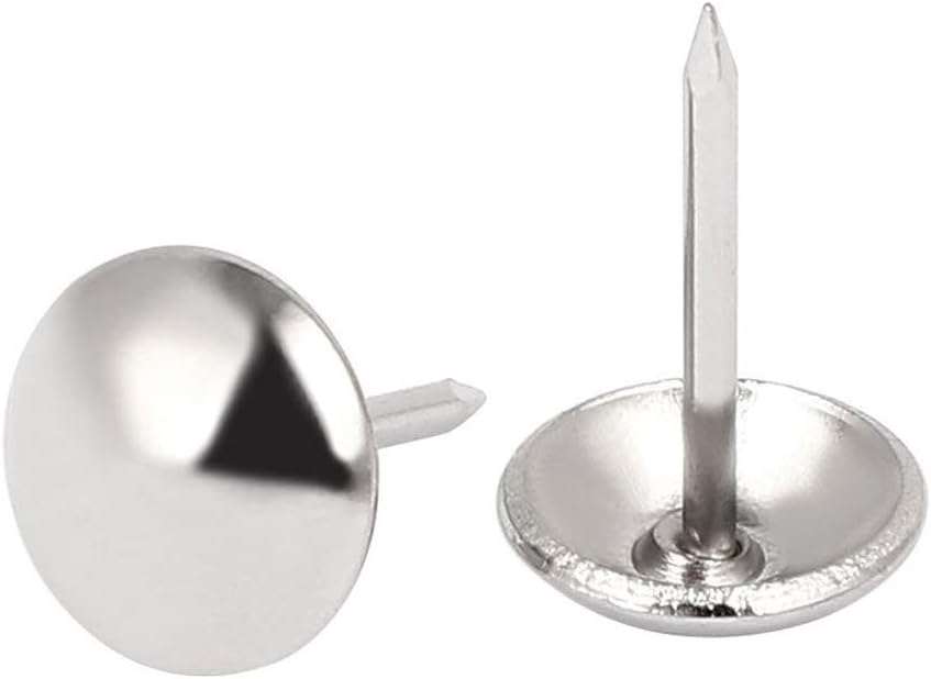 Sydien 200 Pcs Silver Finish Upholstery Nails, Furniture Tacks, Thumb Tacks, Push Pin, Decorative Nails for Furniture (16mmx11mm)