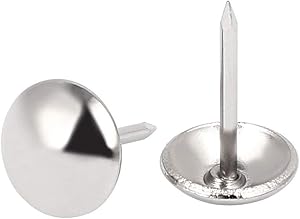 Sydien 200 Pcs Silver Finish Upholstery Nails, Furniture Tacks, Thumb Tacks, Push Pin, Decorative Nails for Furniture (16mmx11mm)