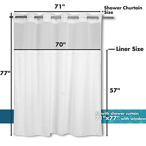 River Dream Snap in Fabric Shower Curtain Liner Replacement. 70 x 57