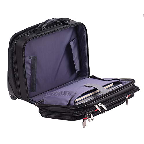 AirTraveler Rolling Briefcase Rolling Laptop Bag Computer Case with Wheels Spinner Mobile Office