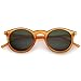 Retro Horn Rimmed Keyhole Nose Bridge P3 Round Sunglasses 49mm (Matte Orange/Green)