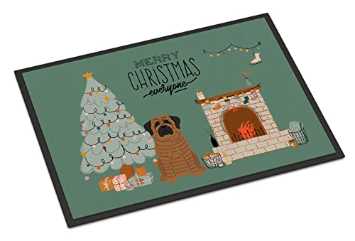 Caroline's Treasures CK7578MAT Brindle Mastiff Christmas Everyone Doormat 18x27…