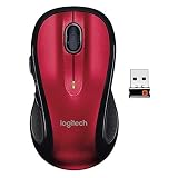 Logitech M510 Wireless Computer Mouse - Comfortable Shape with USB Unifying Receiver, with Back/Forward Buttons and Side-to-Side Scrolling, Red