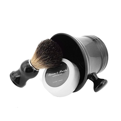 Grandslam Shaving Bowl and Pure Badger Brush - Mug for Shaving Soap and Cream