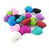 10pc Silicone Beads Small Heart-shaped Shape Food Grade Sensory Baby Teether Toy Diy Chewable Accessories Baby Shower Gift