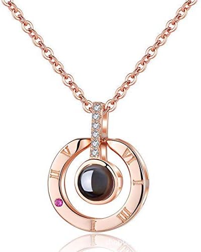 100 Languages of I Love You Necklaces,Women Projection Pendant,Gift for Lovers