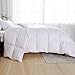 puredown® Goose Feather Comforter Full/Queen Size - All Season Duvet Insert, Ultra Soft Stripe 100% Cotton Shell Hotel Collection Comforters, 500 Thread Count with Ties (90x90'',Stripe White)
