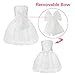 SKST Flower Girl Dress Lace, Baptism Dress Knee-Length Tutu Wedding Party White Princess Skirt for Toddler Baby Girl (4)