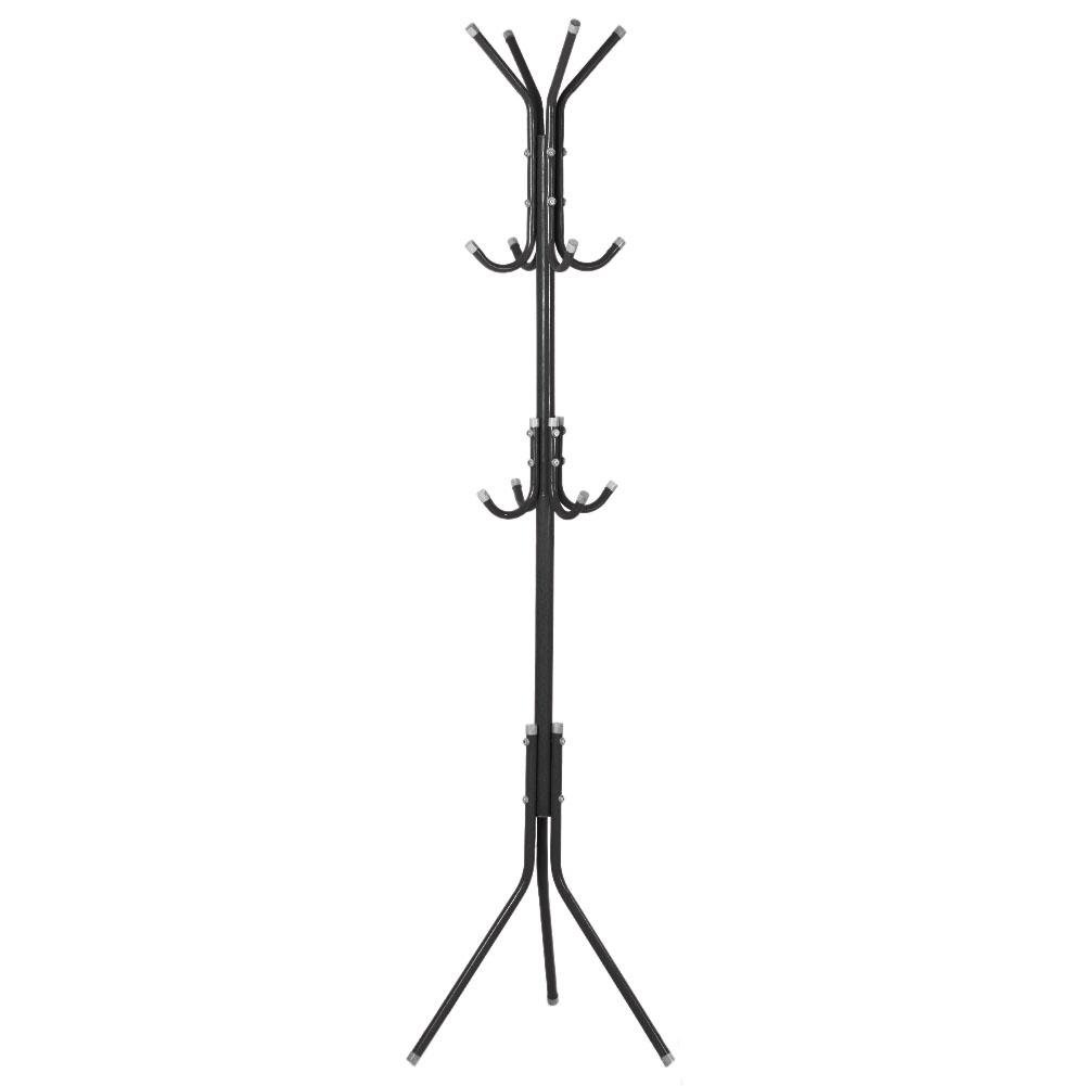 Wakects Tree Shaped Coat Rack, 68.5inch Floor Clothes Rack Tree Shaped Stand with Multi-hooks Design for Living Room (black)
