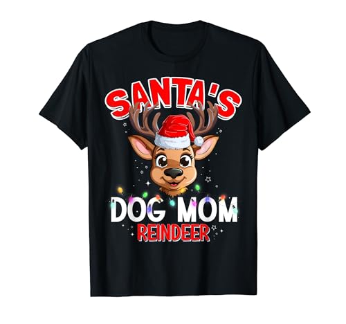 Santa's Dog Mom Reindeer Matching Christmas T-Shirt