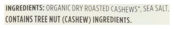 WHOLE FOODS MARKET, CASHEWS DRY ROASTED SEA SALT FAIR TRADE ORGANIC 8 OUNCE