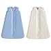 HALO SleepSack Wearable Blankets Micro Fleece - Baby Blue & Cream, 2-Pack, X-Large
