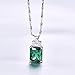 BONLAVIE Womens Pendant Necklace with Created Emerald Cubic Zirconia CZ Birthstone 925 Sterling Silver Chain Pendant Christmas Romantic Date Gift