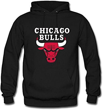 Men's Custom Printed Chicago Bulls logo Classic Hoodie X-Small Black