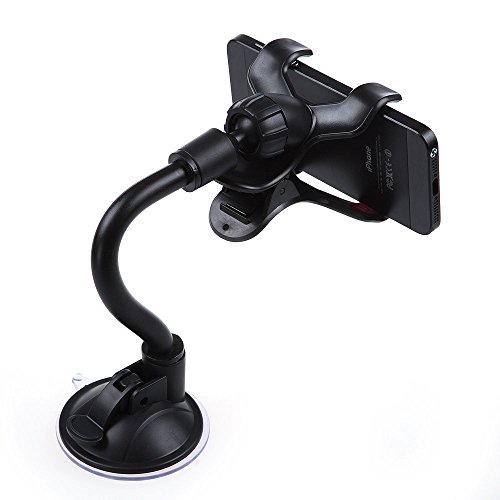 Car Mount, Costech Soft Tube Universal Windshield Dashboard GPS Stand Bracket Holder Clamp for iPhone,Samsung Galaxy,Other 3.5-6.3In Smart Phone (1 Pack) - Thumbnail 2