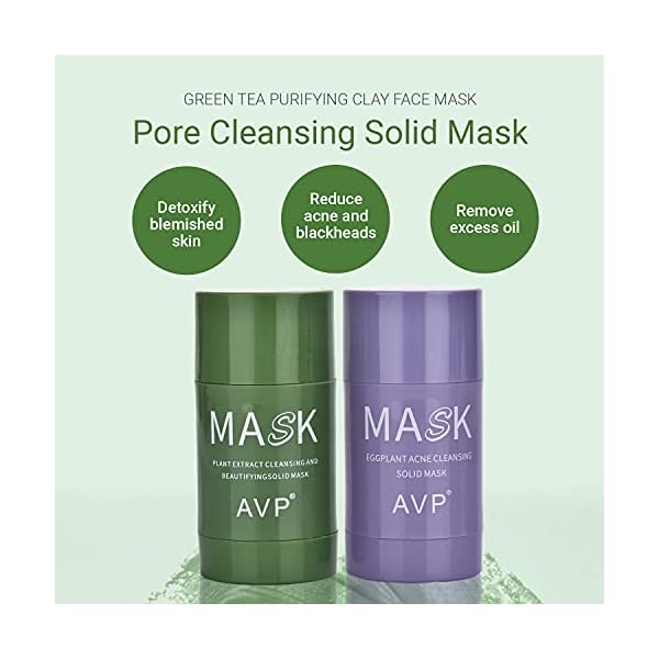 Green Tea & Eggplant Cleansing Mask Purifying Face Mask Deep Cleaning Oil Control Blackhead Removing for All Skin Types…