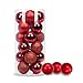 AMS 34ct Christmas Ball Mini Ornaments Party Decorations Shatterproof Festival Pendant Hangings for Xmas Tree Decor(1.57''/40mm,Red)